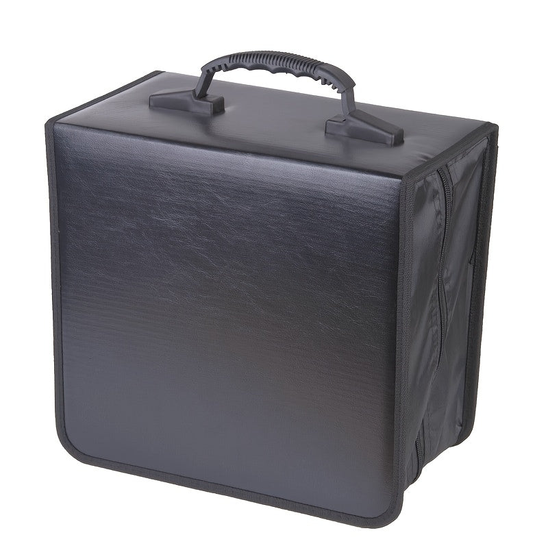 A 520-Slot PU Faux Leather CD Holder, Spacious Enough for Storage, Shielded by a Plastic Cover, This Black Bag Is Ideal for Cds And Dvds. It'S a Portable Storage Solution Perfect for Events, Moving, Promotional Advertising, And Anniversary Parties