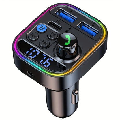 Bluetooth FM Transmitter for Car – Bluetooth 5.3, PD 30W & QC 3.0 Fast Charging, Hands-Free Calls, TF Card & USB Playback