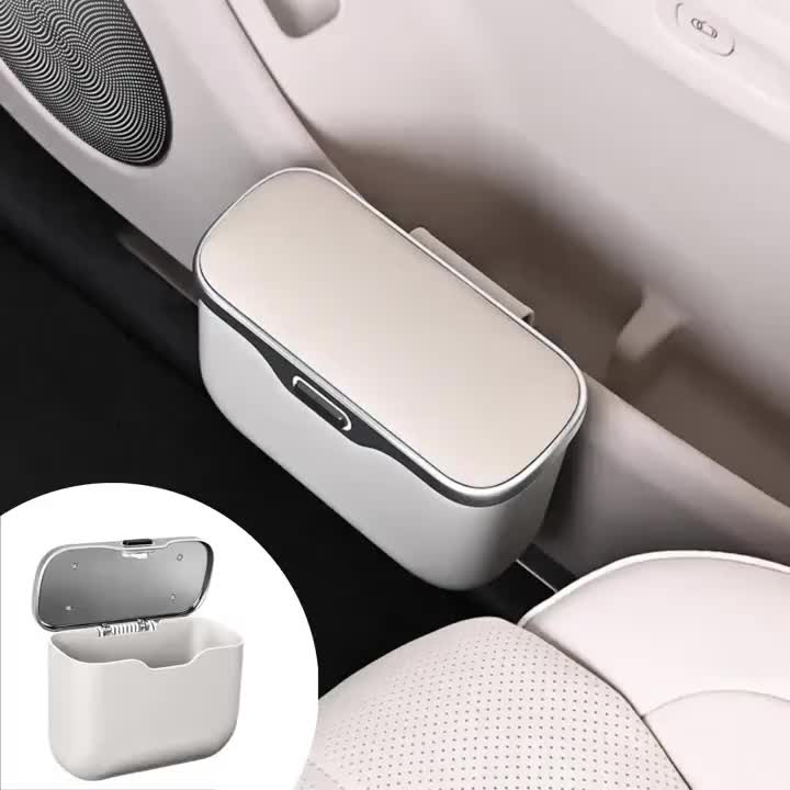 Multi-Functional Car Mounted Microfiber Trash Can Made of ABS Material That Does Not Deform And Is Suitable for 99% of Car Models, Suitable for Both Dry And Wet Use, Space Saving, And Non-Destructive Installation, Comes with Garbage Bags