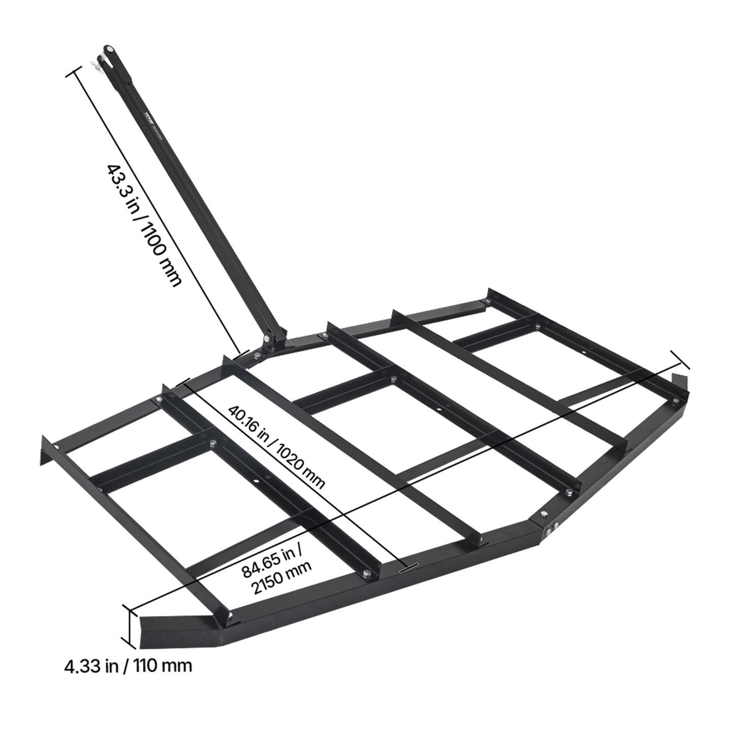 Drag Harrow 66/74/84" Width Tow Behind Drag Harrow Steel Gravel Grader ATV UTV
