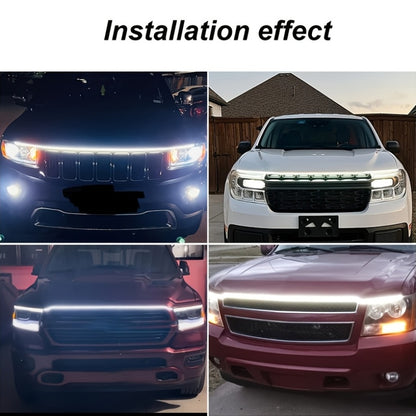 1pc Of 70-inch Engine Through-light, LED High-brightness White Light, Automatic Welcome Mode When Unlocked, with Steering Effect, 12V Indoor Wiring Installation, Suitable for Cars, SUVs And Other Models