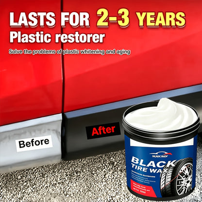 Heavy-Duty Multi-Purpose Plastic & Rubber Repair Paste Suitable for Cars, Tires, Wheel Hub Refurbishment - DIY Anti-Crack & Anti-Aging Protectant, Tire Shine Gel, Restorer for Auto Interior, Furniture Repair, Formula
