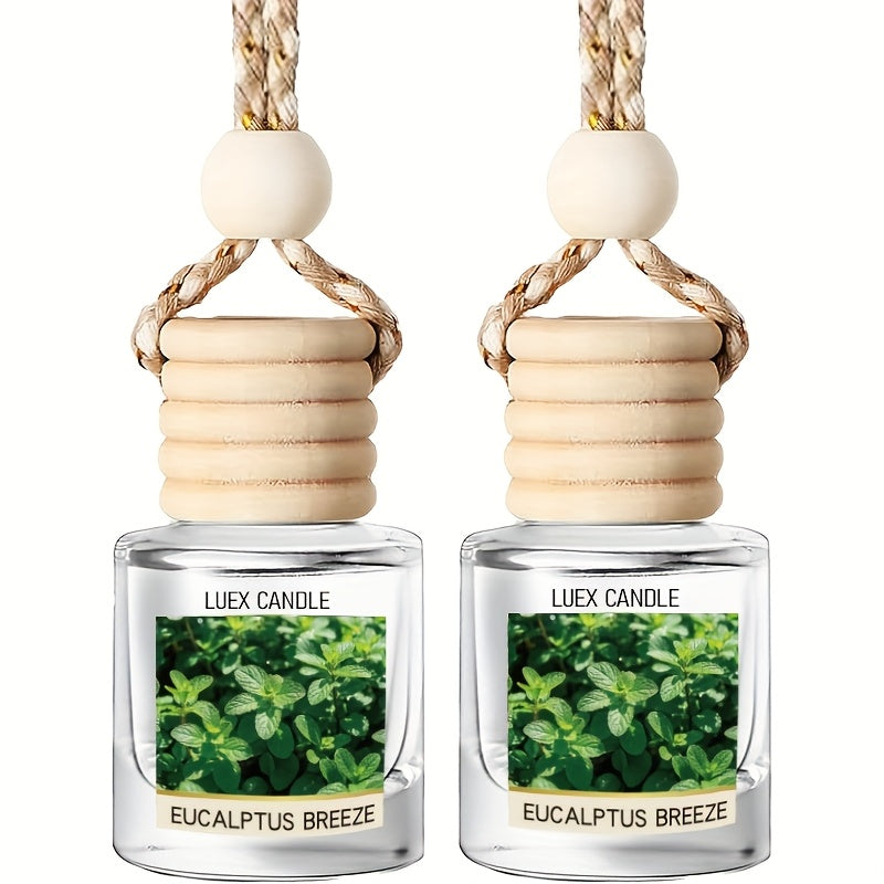 Set of 2 Car Air Freshener Diffusers - Vanilla Cream Scented Oil Diffuser for Vehicles, Lasting Fragrance for Over 45 Days