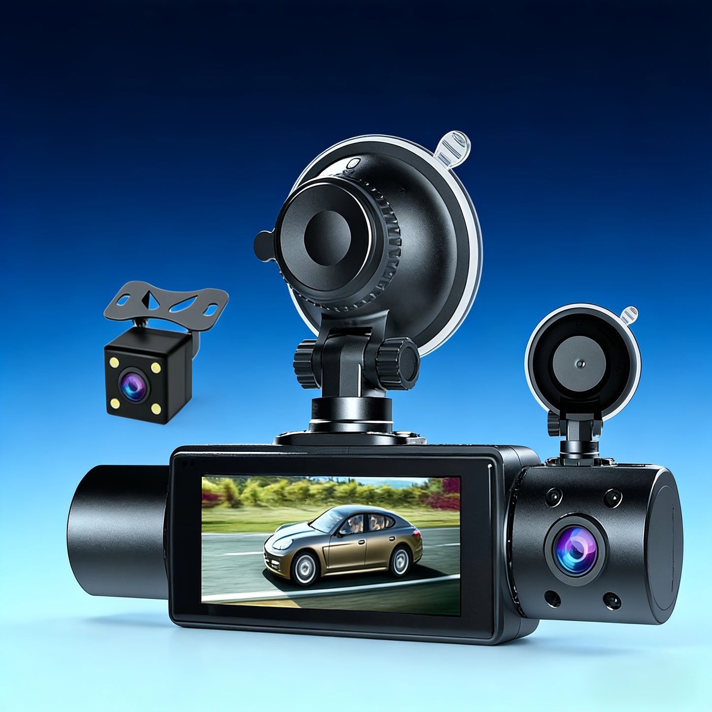 0/64/512memory Card Optional 3-Channel Dash Cam with Smartphone Integration And Infrared Night Vision