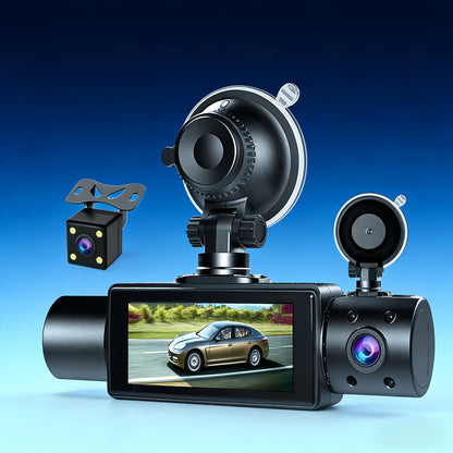 0/64/512memory Card Optional 3-Channel Dash Cam with Smartphone Integration And Infrared Night Vision