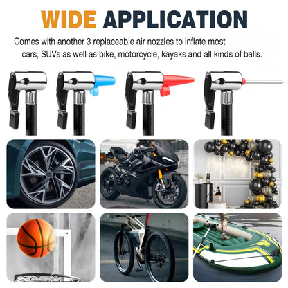 5200mah Wireless Rechargeable Air Compressor, Portable And Automatic Tire Inflator For Your Car, Bicycle And All Kinds Of Balls, Tire Inflator, Car Tire Air Pump, Tire Pressure Gauge, Portable Air Compressor, Air Pump, Tire Pump, Air Compressor