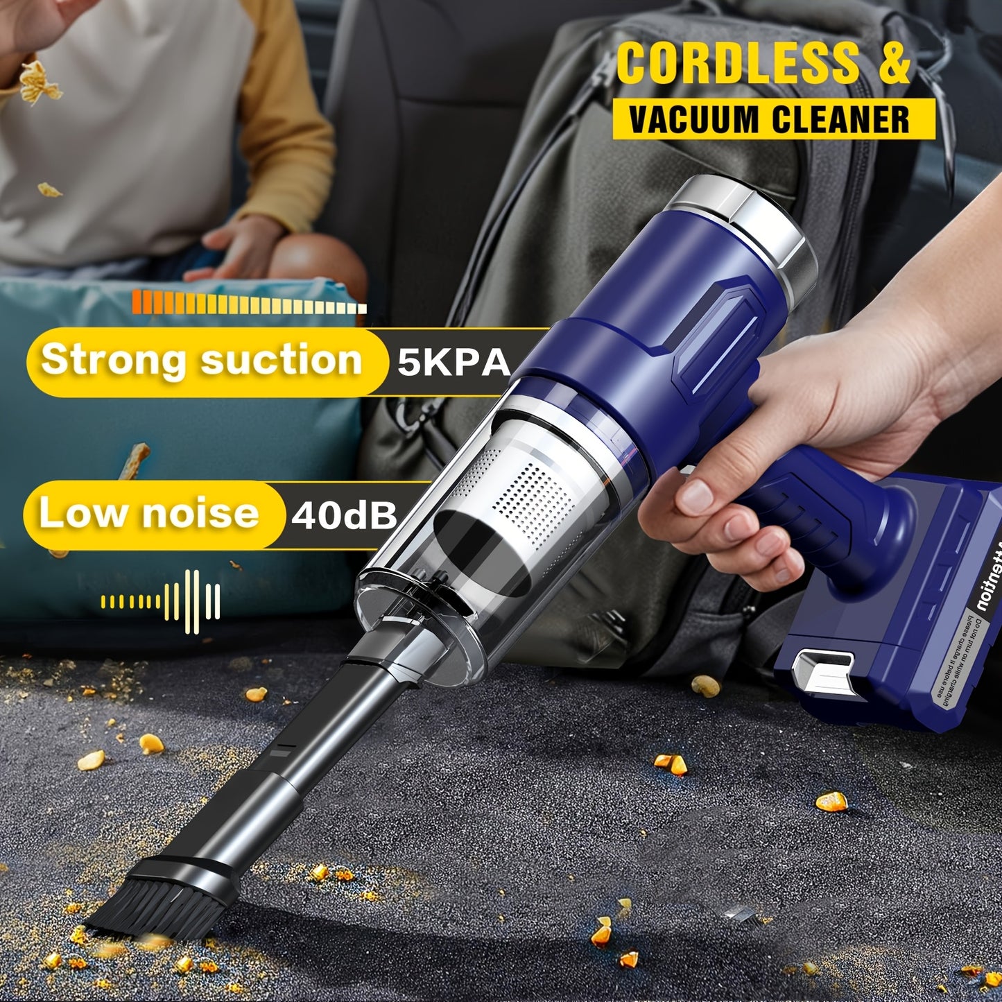 Car Vacuum Cleaner Suction Strong, Convenient Wireless Dust Collector, Car And Household Cleaning Supplies, Cool Automotive Supplies, Gap Vacuum, Suitable For Cars, RV, Kitchen, Floor, Home And Other Cleaning Equipment