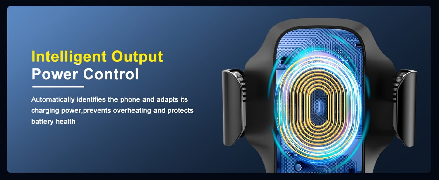 15W Fast Wireless Car Charger with Auto Clamping & Electric Sensor - Compatible for 16/15/14/13/12/11 & Samsung S23/S22/S21/S20, Air Vent Mount, - Operation, Plate Clamps & -Slip Phone Holder, - ( for Hands-free Driving)
