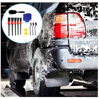 Car Detailing Brush Set 12-Piece – Interior Exterior Wheel Cleaning Kit with Sponge Cleaner & Storage Bag