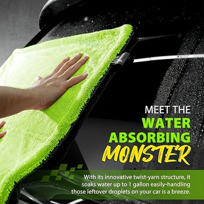 1400GSM Thick-Walled SUV Truck Car Cleaning Towel. Ultra-Large Size 48X24 Inches, Double-Sided Ultra-Fine Fiber Cloth. Quick-Dry Car Cleaning Towel, Suitable for Trucks, SUVs, Car Maintenance, Vehicle Care, Professional Car Cleaning Towels.