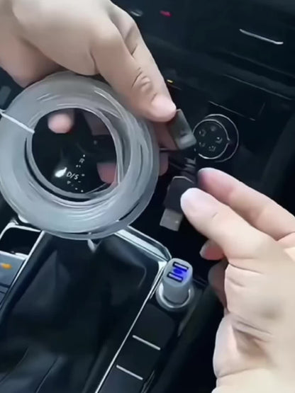 [APP Control LED Lights] RGB Car Accessories Neon Light With APP Control, 8-Color Changing (Dashboard + Roof Console), LED Car Lights, APP Application And USB Button With Voice Control RGB LED Automotive Ambient Lighting