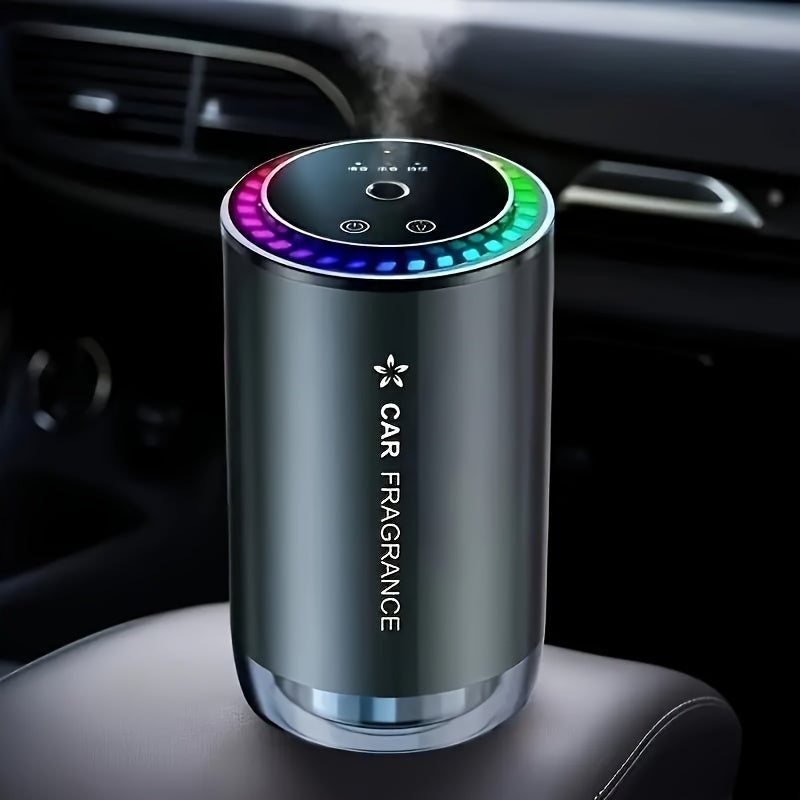 Smart Car Air Freshener with Projection Light, USB Rechargeable Essential Oil Diffuser, Adjustable Scent Intensity, Music-Synchronized Lights, Perfect Car Gift, Car Air Freshener Long Lasting, Automotive Fragrance, Modern Accessory, Sleek Cylindrical Desi