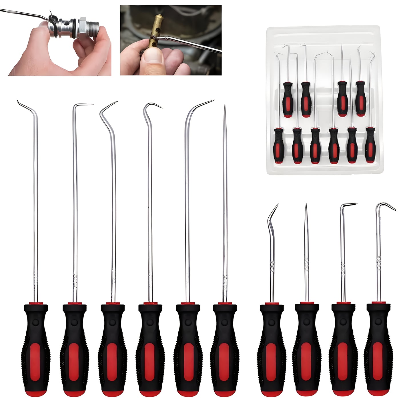 XSLRDKE 10pcs/15pcs Pick And Hook Set, Precision Automotive Pick Tool Set for Car Auto Oil Seal/O-Ring Seal Gasket Pick Mini Hooks Puller Remover Best for Automotive And Electronic Tools, Practical Tool