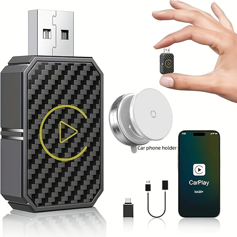 Mini Wireless CarPlay Adapter, Compatible with Apple and Android, Plug and Play, Low Latency for Wired to Wireless CarPlay, Fits Multiple Car Models, 2024 Upgrade, Fast and Stable Connection, No Battery Required, Christmas Gift