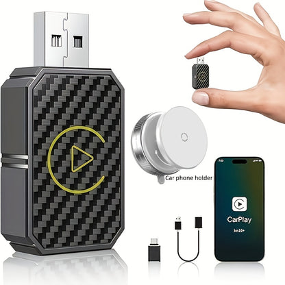 Mini Wireless CarPlay Adapter, Compatible with Apple and Android, Plug and Play, Low Latency for Wired to Wireless CarPlay, Fits Multiple Car Models, 2024 Upgrade, Fast and Stable Connection, No Battery Required, Christmas Gift