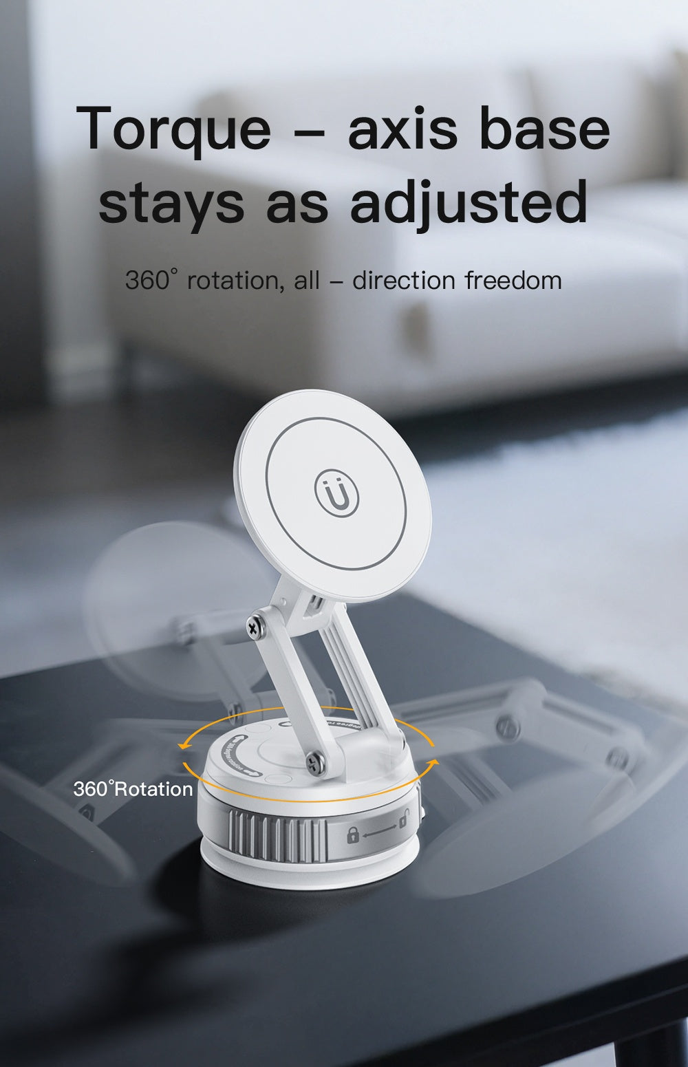 360-Degree Rotatable Magnetic Phone Holder - Compatible with for All Smartphones And Vehicles, Works with Iphone 16/15/14/12 - Compact And Foldable Car Mount with Strong Grip - Trendy Car Accessory