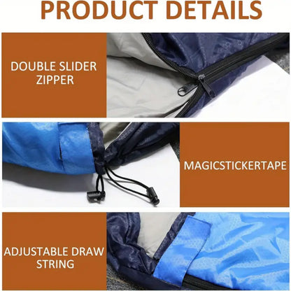 Fits RV Double Sleeping Bag for Adults Men with Pillow, XL Queen Size Two-Person Sleeping Bag for All-Season Camping Hiking Backpacking 2-Person Sleeping Bags for Cold Weather And Warm