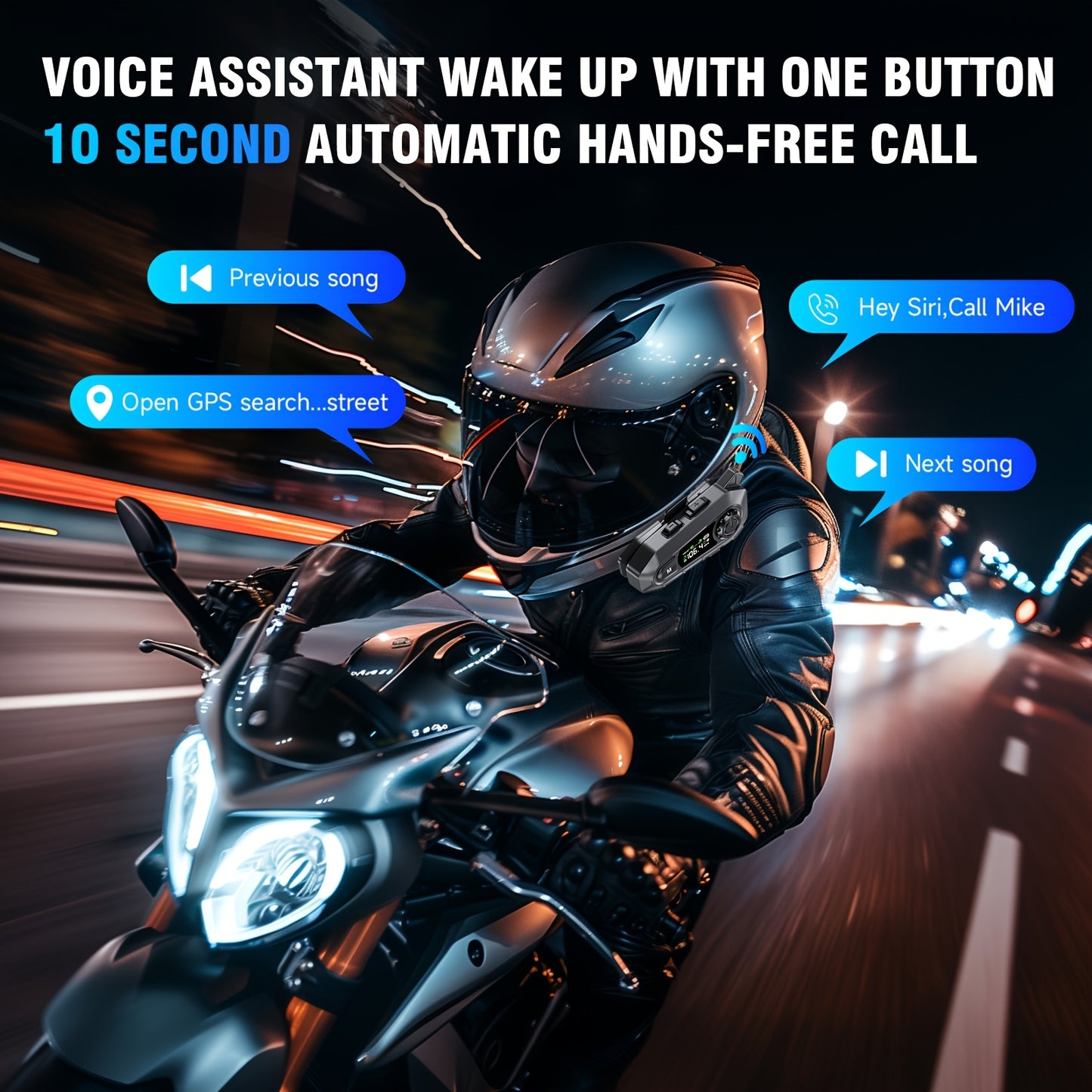 Motorcycle Helmet Wireless Intercom Headset