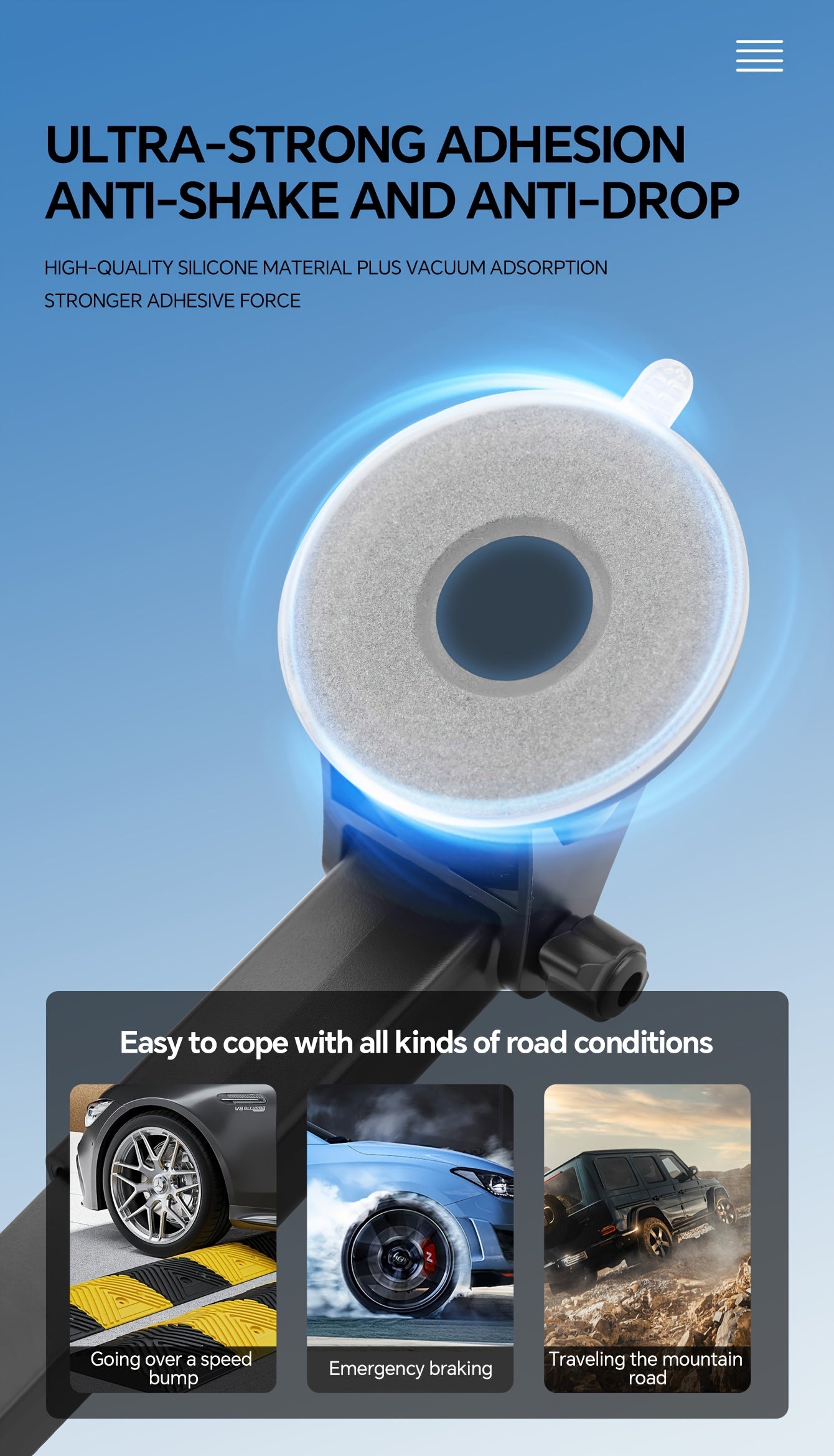 Upgraded Truck Magnetic Mobile Phone Stand - Adjustable Arm with Ergonomic Grip, Strong Suction Cup And Elliptical Design, Compatible with iPhone, Samsung, Android Smartphones, General Motors, Fashion Accessories, Texture Anti Slip Pad