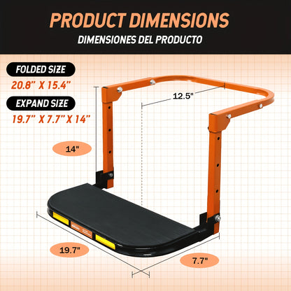 Heavy Duty Foldable Tire Steps with Anti-Slip Texture, Adjustable Height, 300/650 Lbs Load Capacity, Fits Tires Up to 13.5In Wide, Portable Telescopic Ladder for Roof Rack & Roof Climbing, Universal Car Additions for Truck SUV Trailer