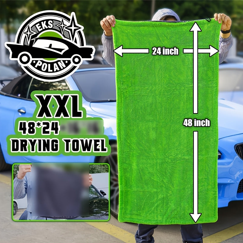 1400GSM Thick-Walled SUV Truck Car Cleaning Towel. Ultra-Large Size 48X24 Inches, Double-Sided Ultra-Fine Fiber Cloth. Quick-Dry Car Cleaning Towel, Suitable for Trucks, SUVs, Car Maintenance, Vehicle Care, Professional Car Cleaning Towels.