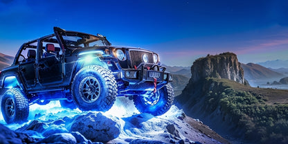 [RGB LED Rock Lights] 4/8/10pcs Rock Lights for Trucks RGB LED Rock Lights Kit With, APP/Remote Control & Music Mode, Wireless Remote Controller, Multicolor Cars Underglow, Footwell Neon Light Kits for Pickup Off Road RZR SUV ATV UTV Car