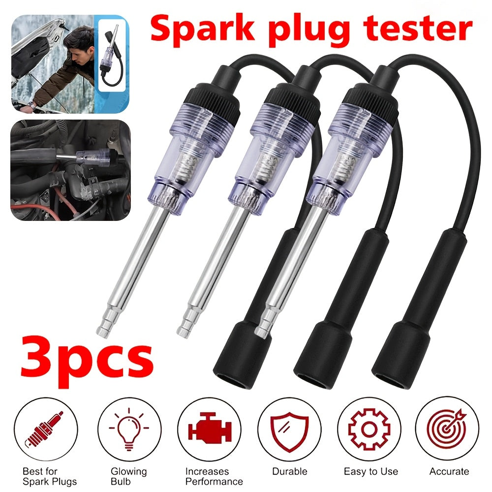Set of 3 Spark Plug Testers, Engine Ignition Coil Tester, Automotive And Lawn Mower Engine Diagnostic Tool