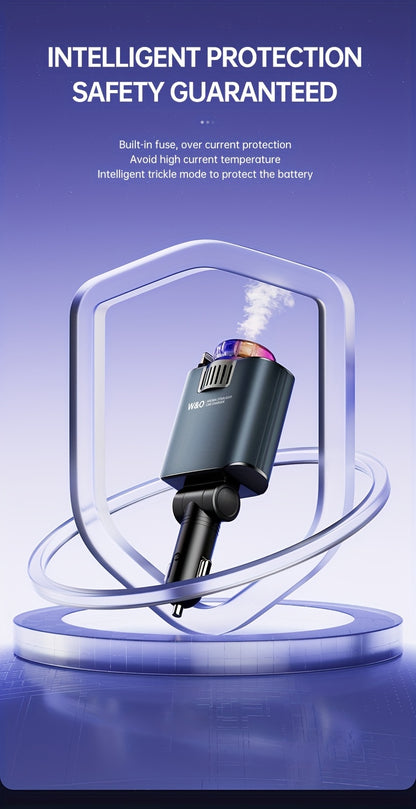 Three-In-One Multifunctional Car Charger, Perfume Machine, Starry Sky Ceiling Light, Dual 80cm/32inch Type-C+Lightning Retractable Cable, Air Freshener, Adapter For IPhone 16/15/Plus/Pro Max, For S25/24, Great Christmas Birthday Gift.