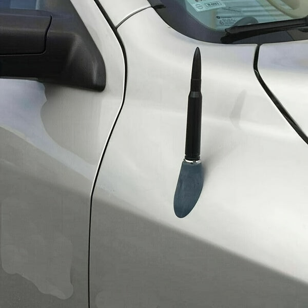 Universal 50 Cal Bullet Antenna for Truck | Compatible with Chevy Silverado, for Ford Bronco F150, for Ram 1500, for GMC Sierra, for Jeep for Wrangler, for Toyota Tundra | Black 5.3 Inch, Aluminum Alloy Material, Without Battery
