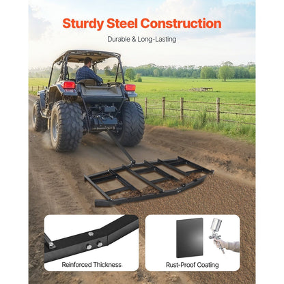 Drag Harrow 66/74/84" Width Tow Behind Drag Harrow Steel Gravel Grader ATV UTV
