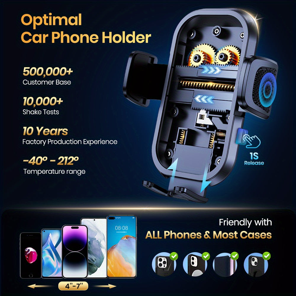 Phone Mount for Car Dashboard, 360 Degree Adjustable Cell Car Phone Holder with Anti-slip Silicone Clip [Multi-Angles&Stable] for All Smartphone