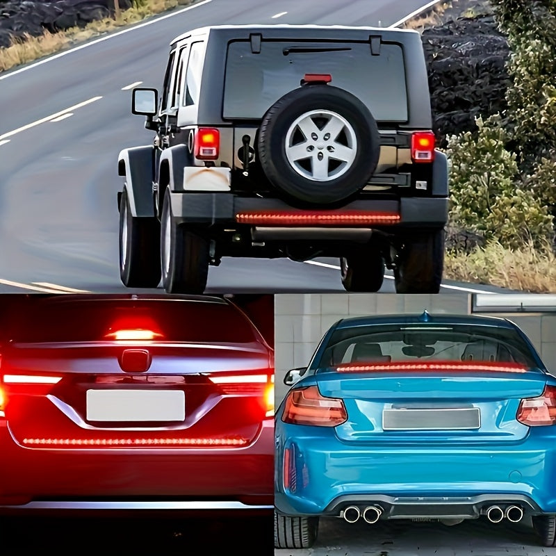 47.24inch Long Pickup-Style Off-Road Vehicle Arrow-Shaped LED Light Strip, Equipped with Red And Yellow Flowing Lights, Car Atmosphere Light Strip, Decorative Neon Light Strip on The Rear of The Truck, a Thoughtful Gift, with Fishbone Design