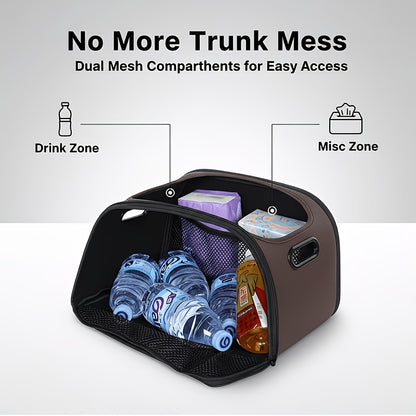 Stylish Faux Leather Car Storage Box with Multiple Functions, Spacious Passenger Seat Organizer, High-Capacity Trunk Organizer, Essential Car Interior Organizer, Versatile Car Storage Solution
