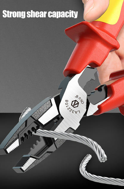LAOA Insulated Needle-Nose Pliers/Wire Cutters/Diagonal Pliers, Multifunctional Electrician'S Manual Tool That Combines Cutting, Gripping, Twisting Screws, And Crimping Terminals All in One.
