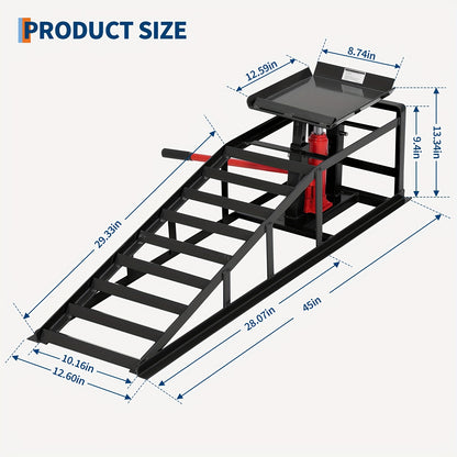 2 Pack Hydraulic Car Ramps - No Installation Required, 5T/ 11000LBS Max Load Low Pro-File Car Lift Service Ramps, Heavy Duty Steel Hydraulic Vehicle Ramps for Car Truck Trailer Garage Repair, Ideal Christmas Birthday Gifts for Women Men Friends