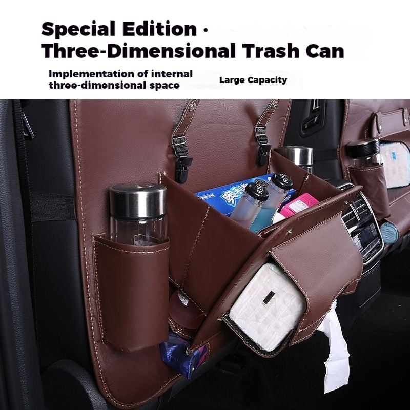Car Seat Organizer with Foldable Tray Trash Can Multi-Pocket Rear Seat Back Storage Bag Headrest Hanging Organizer for SUV Truck Universal Fit 1pc 2pcs