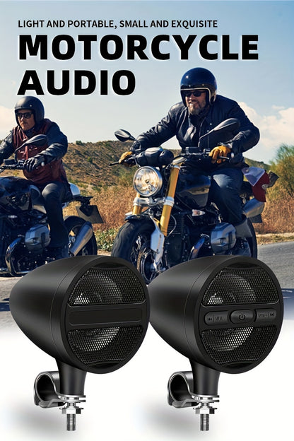 Wireless Motorcycle Audio Stereo Speaker, 12V Handlebar Mount MP3 Music Player Sound Audio Stereo, MP3 USB FM Radio