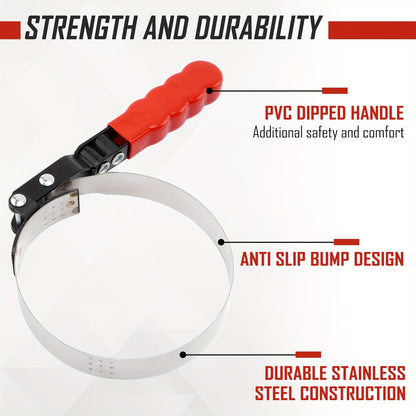 [7pcs Oil Filter Tool] 7pcs Oil Filter Removal Tool Kit | Adjustable 3-Jaw Wrench and 9" & 12" Oil Filter Pliers, Fits 2-3/4" to 5-1/4" Filters, Anti-Slip PVC Handles for Better Grip