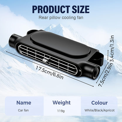 Car Fan-Blade-Less Car Air Conditioner Fan | 3-Speed Quiet Cooling, Seat Fan, Comes with A USB Charging Cable, Plug-And-Play (Non-Rechargeable Model). Stay Cool Even in Traffic Jams (Fits All Car Models)