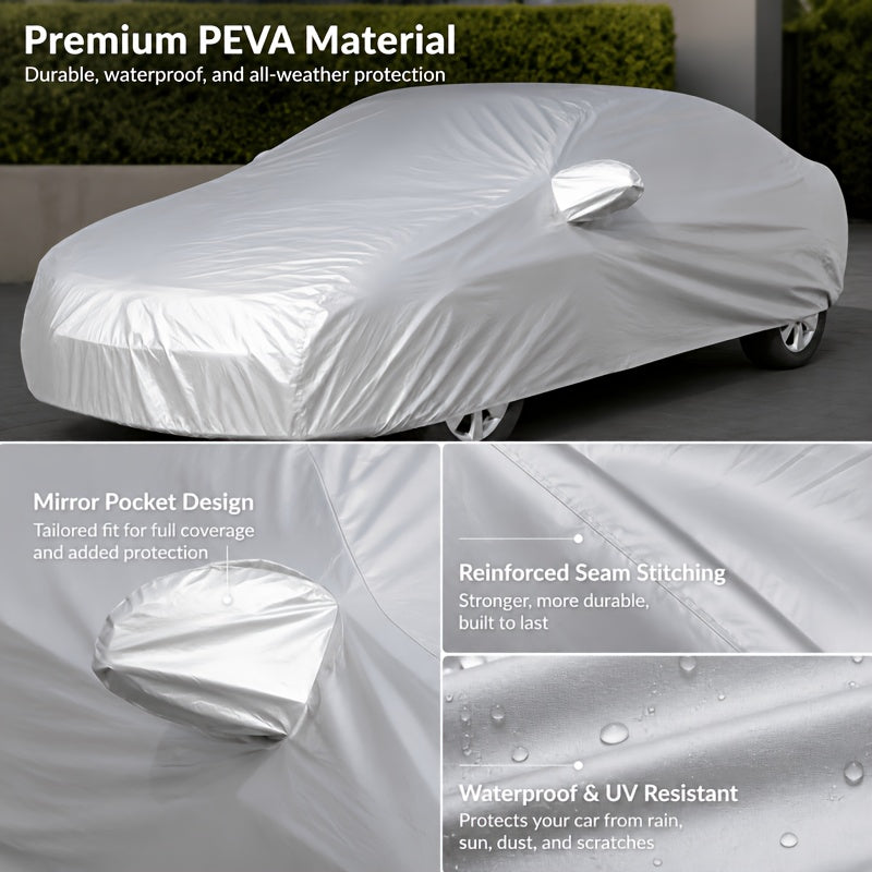 Universal Waterproof Car Cover-Full Car Cover. Uv-Proof, Rain-Proof, Dust-Proof, Snow-Proof And High Temperature-Resistant PEVA Materials, Four-Season Vehicle Protection, Auto Parts, Car Cover | Fashion Car Cover