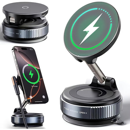 Wireless Car Charger, 15W Magnetic Fast-charging Car Phone Holder, The Suction Cup Is Stable And Won't Fall Off, Can Be Adjusted 360 Degrees, Car Phone Holder