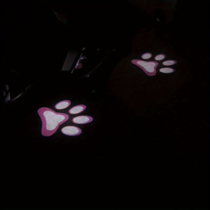 4pcs Door Light Logo LED Projector Car Door Step Courtesy Welcome Lights Cute Pattern Projection Light Festive Atmosphere Door Night Light