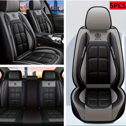 1pc, 2pcs, 5pcs, Advanced Faux Leather Car Seat Cover, Imitation Faux Leather Car Seat Cover, Protective Seat Cover, Suitable For Cars, SUVs, Vans And Trucks, Dirt-resistant, Send Gifts To Relatives