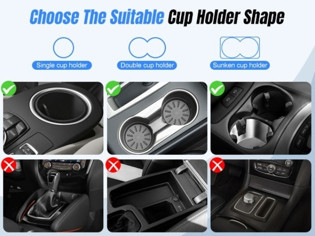 [2-In-1 Cup Phone Holder] Car Cup Holder Phone Mount, Upgraded 2-In-1 Car Cup Phone Holder Expander with Adjustable Base, 360-Degree Rotation, Cup Phone Holder for Car Compatible with Iphone, Samsung & All Smartphones