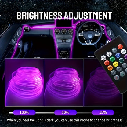 RGB LED Car Interior Ambient Light Strip 120-Inch 7-Color App Control USB 5V Flexible Neon Dashboard Console Accent Lighting Kit DIY