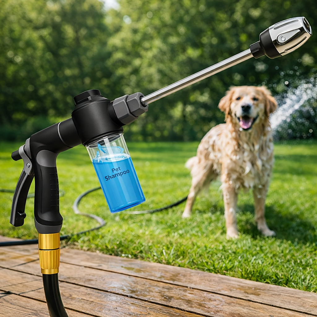 High Pressure Hose Nozzle, Portable Water Sprayer with Soap Bottle, Universal Fit for Washing Cars & Gardening