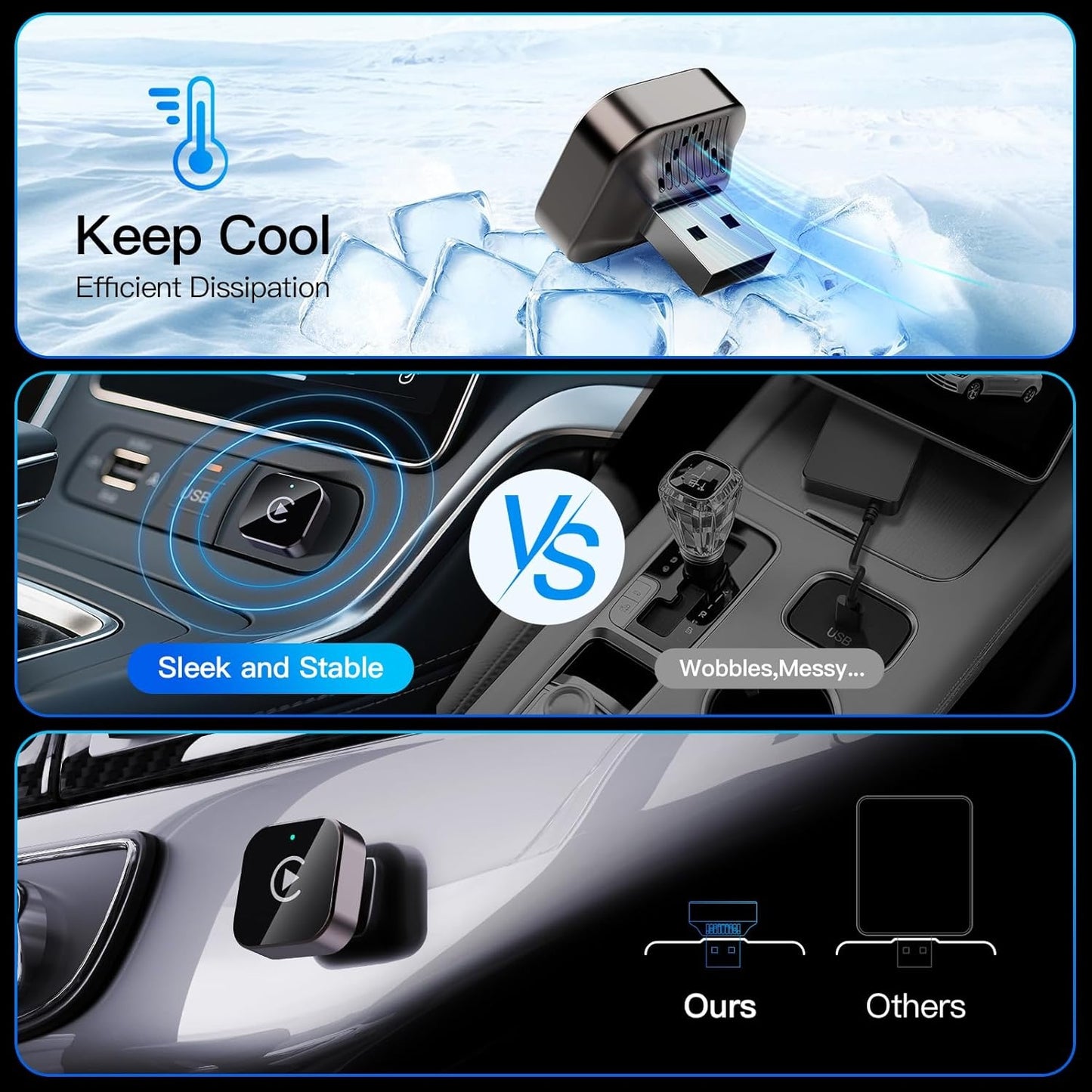 2026 NEW Wireless Carplay Adapter & Android Auto 2026 Upgrade Wired CarPlay to Wireless, 2-in-1 Mini USB Design with Fast Stable Connection Car Play for Apple IOS 10+, Android 11+ Version Car Play Wireless Adapter Carplay Wireless Free Type-C Adapter