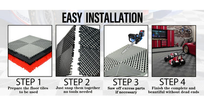 20 Pack 16"x 16"x 0.75"(Thickness)Interlocking Garage Floor Tiles, Modular Drainage Floor Mat, Non-Slip Splicing Interlocking Drainage Mats Floor Tile for Garage  Wash Basement, Etc.