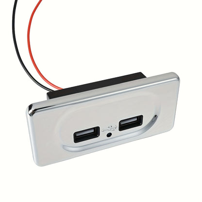 12 V Dual USB Fast Charging Socket Panel for Motorcycles, Cars, And Rvs, Without Battery