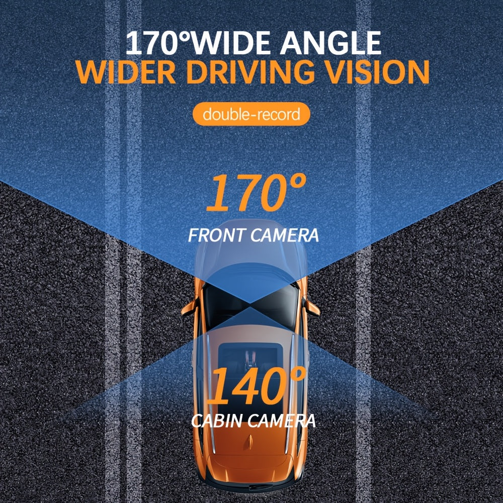 Front And Rear Dual-Lens! FHD 1080P Driving Recorder - Car Driving Recorder, Car Camera Infrared Night Vision Function, 170° Wide-Angle Car DVR Camera Loop Video Gravity Sensing Car Dashboard Video Camera, Automotive Parts Tachograph Christmas Gift